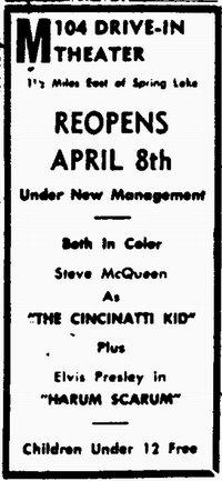 M-104 Drive-In Theatre - M-104 Ad 4-1-66 (newer photo)